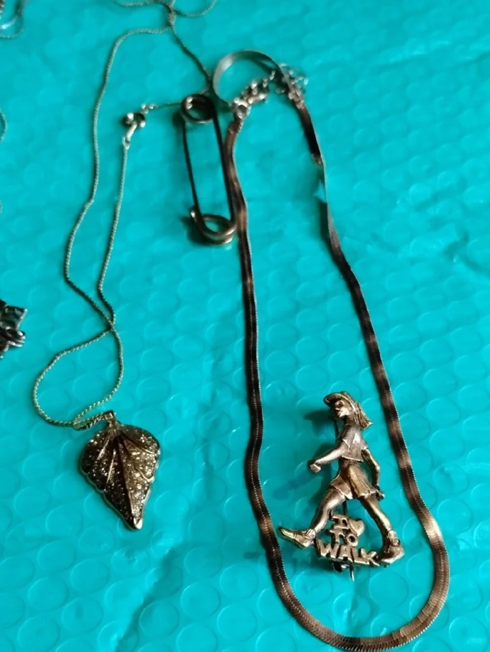 Gold Tone Mixed Charm Necklace Collection - Assorted Gold Pendants
